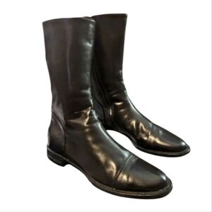 Jil Sander Women's Leather  Shearling Lined Mid Calf Boots Size 36